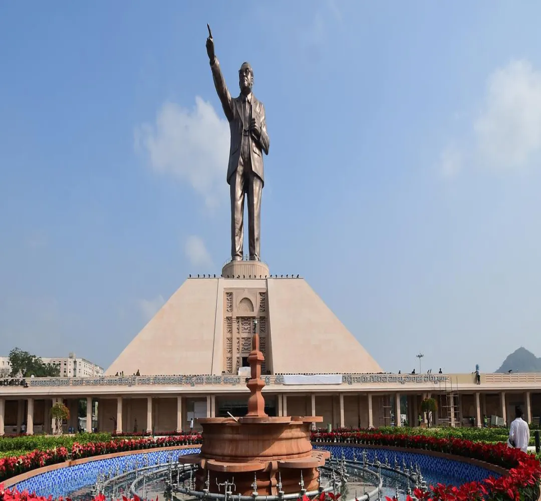 Andhra Pradesh CM Y.S. Jagan Mohan Reddy unveiled the 206 feet tall statue of