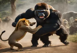 LION VS GORILLA